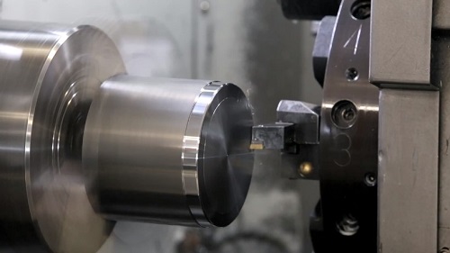 Billet on lathe turret